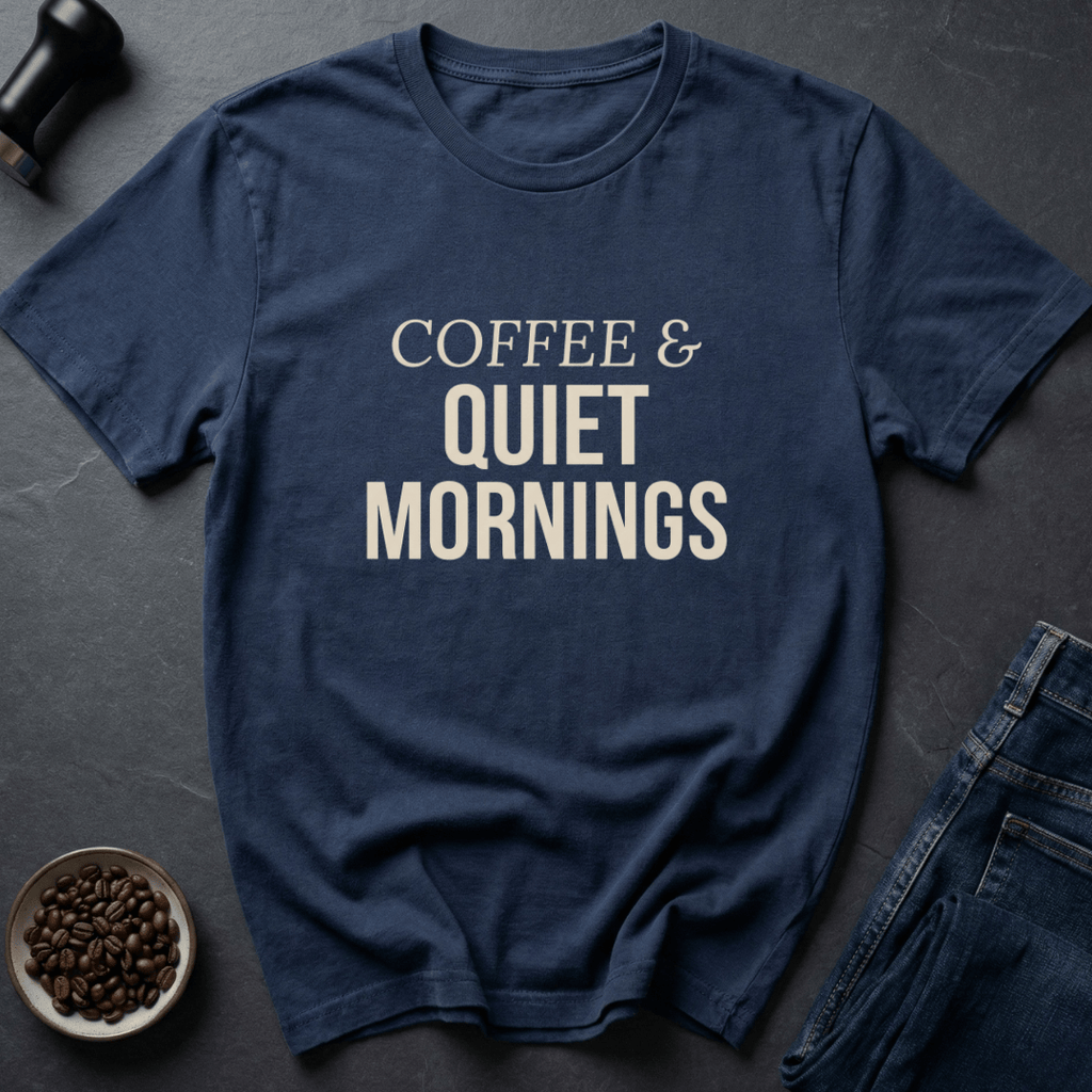 Coffee graphic Quiet Coffee T-Shirt in Royal / S by Caffeine Dept