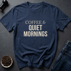 Coffee graphic Quiet Coffee T-Shirt in Royal / S by Caffeine Dept