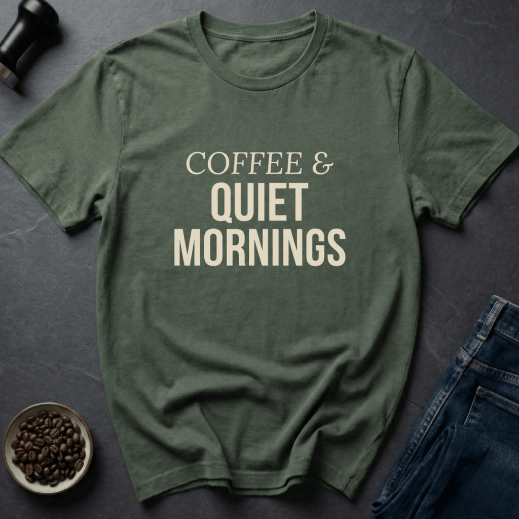 Coffee graphic Quiet Coffee T-Shirt in Royal / S by Caffeine Dept