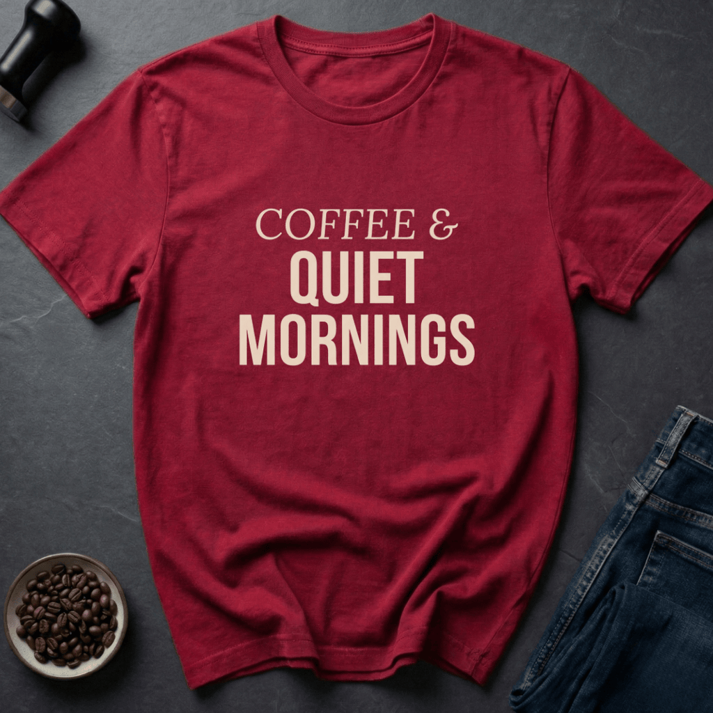Coffee graphic Quiet Coffee T-Shirt in Royal / S by Caffeine Dept