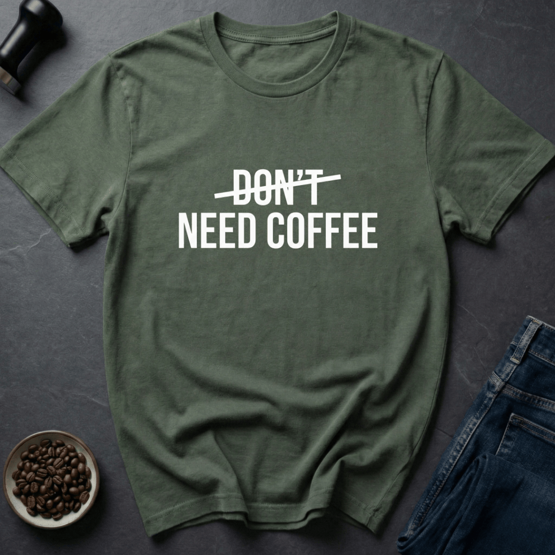 Coffee graphic Raw Energy T-Shirt in Military Green / S by Caffeine Dept