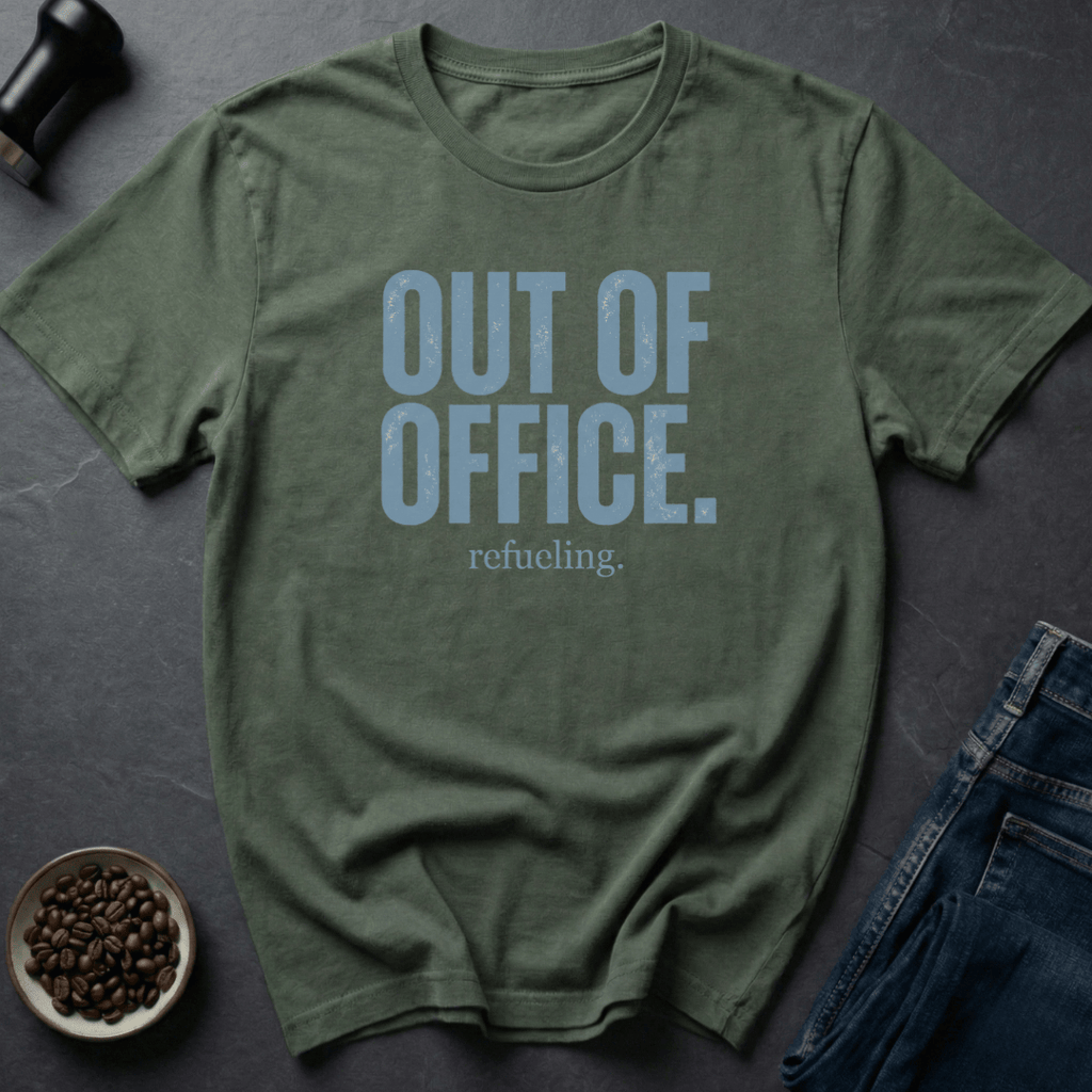 Coffee graphic Refueling Mode T-Shirt in Military Green / S by Caffeine Dept