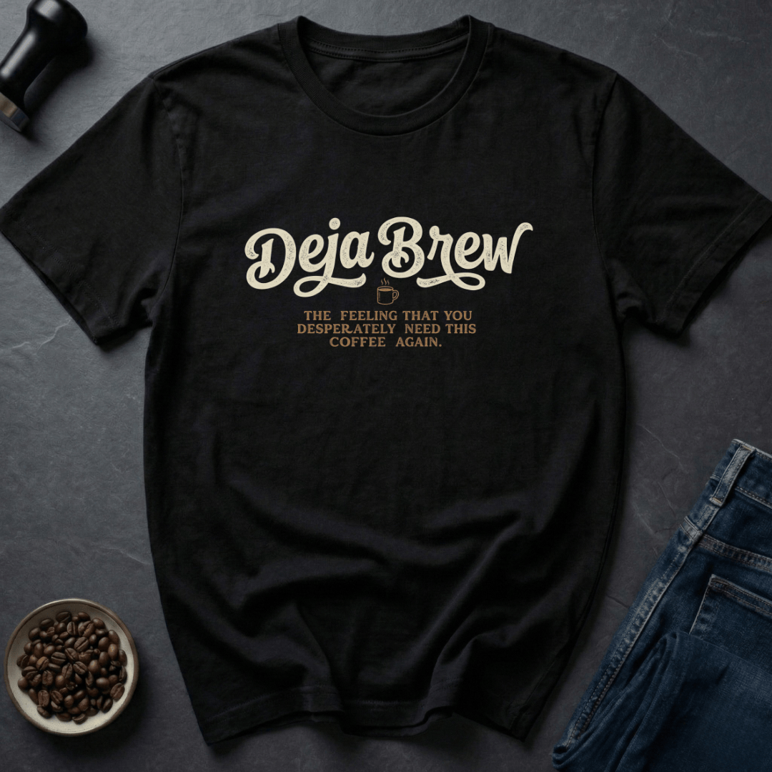 Coffee graphic Repeat Roast T-Shirt in Black / S by Caffeine Dept