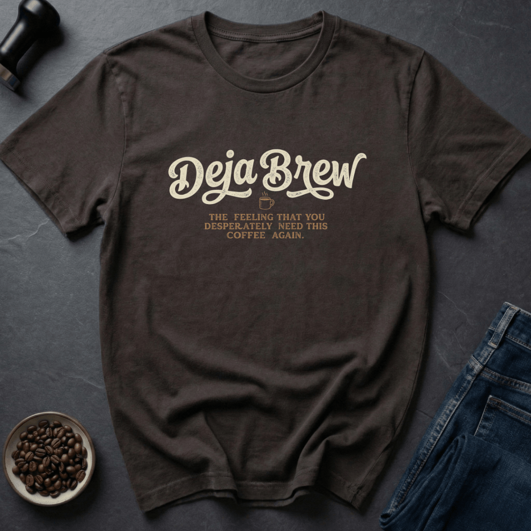 Coffee graphic Repeat Roast T-Shirt in Dark Chocolate / S by Caffeine Dept