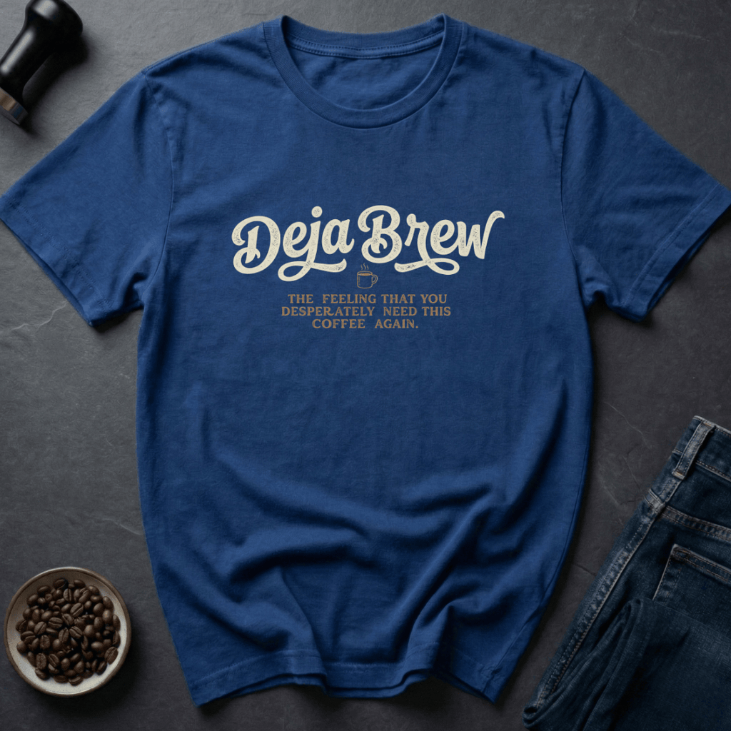 Coffee graphic Repeat Roast T-Shirt in Royal / S by Caffeine Dept