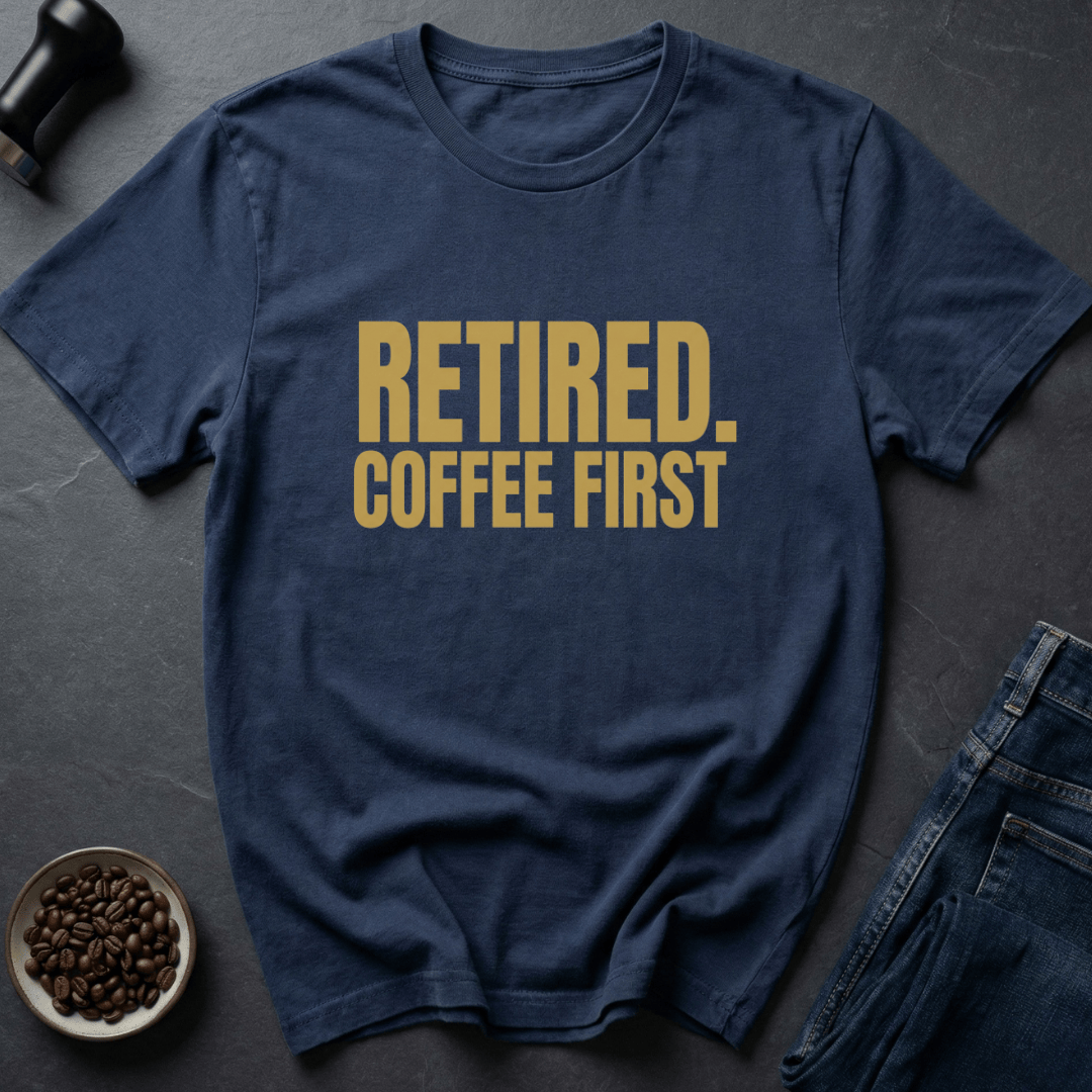 Coffee graphic Retired Mode T-Shirt in Military Green / S by Caffeine Dept