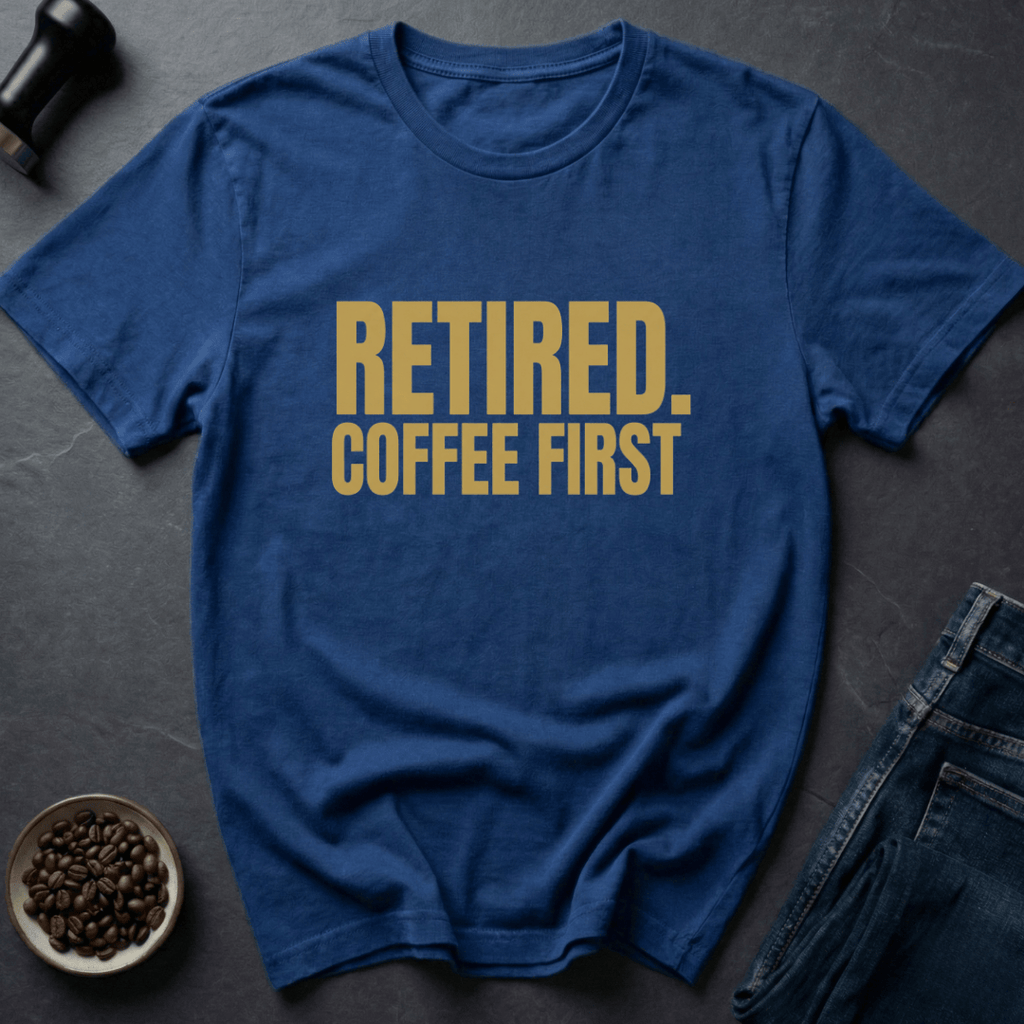 Coffee graphic Retired Mode T-Shirt in Military Green / S by Caffeine Dept