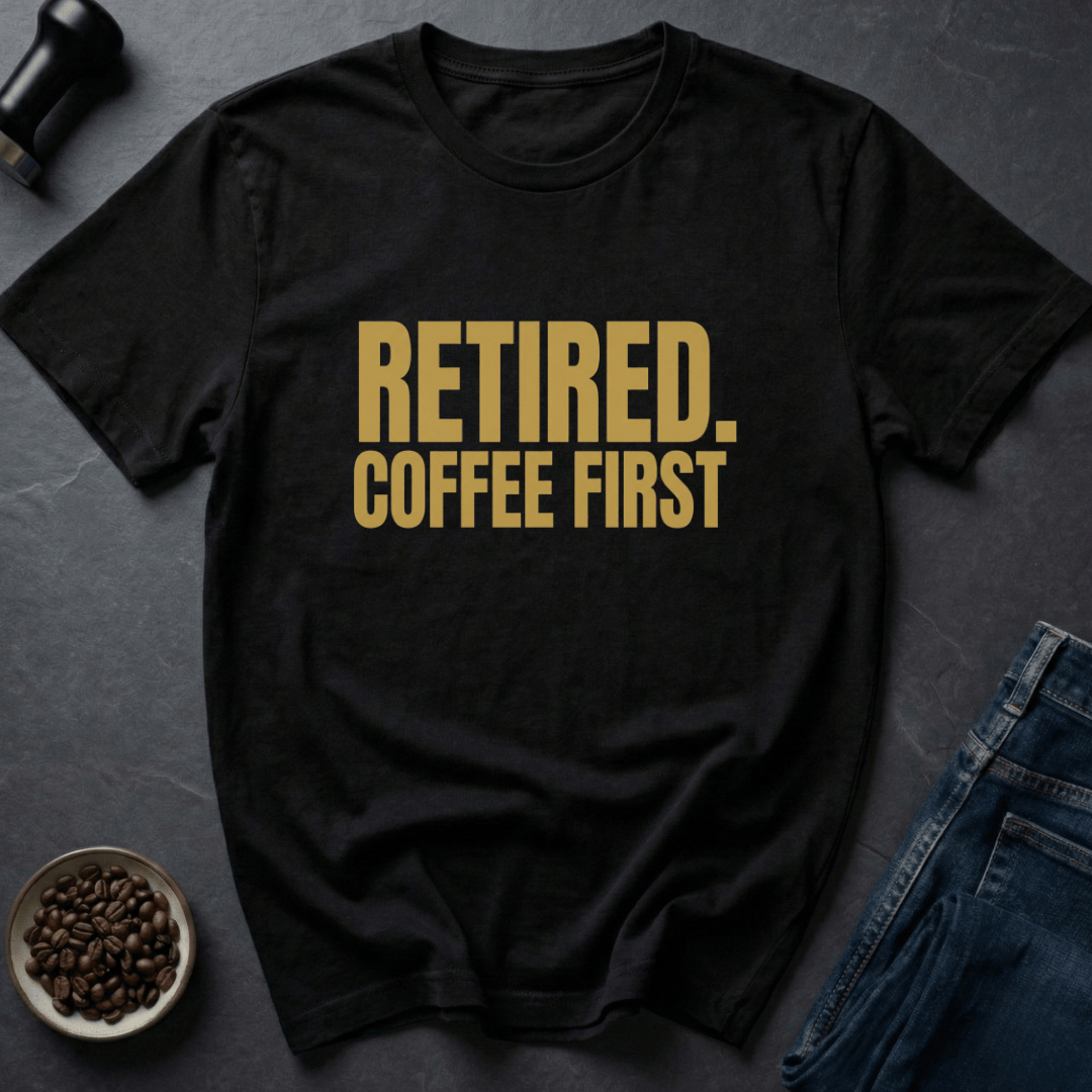 Coffee graphic Retired Mode T-Shirt in Military Green / S by Caffeine Dept