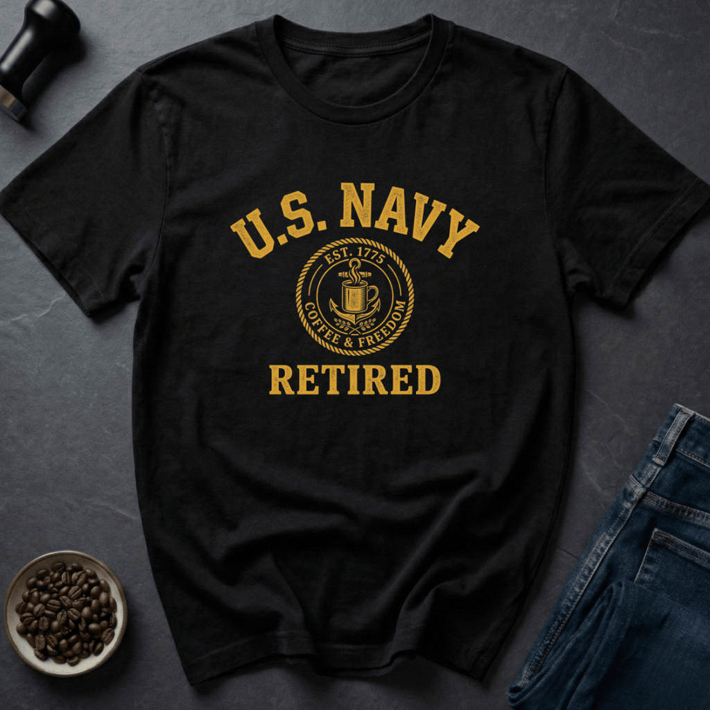 Coffee graphic Retired Roaster T-Shirt in Black / S by Caffeine Dept