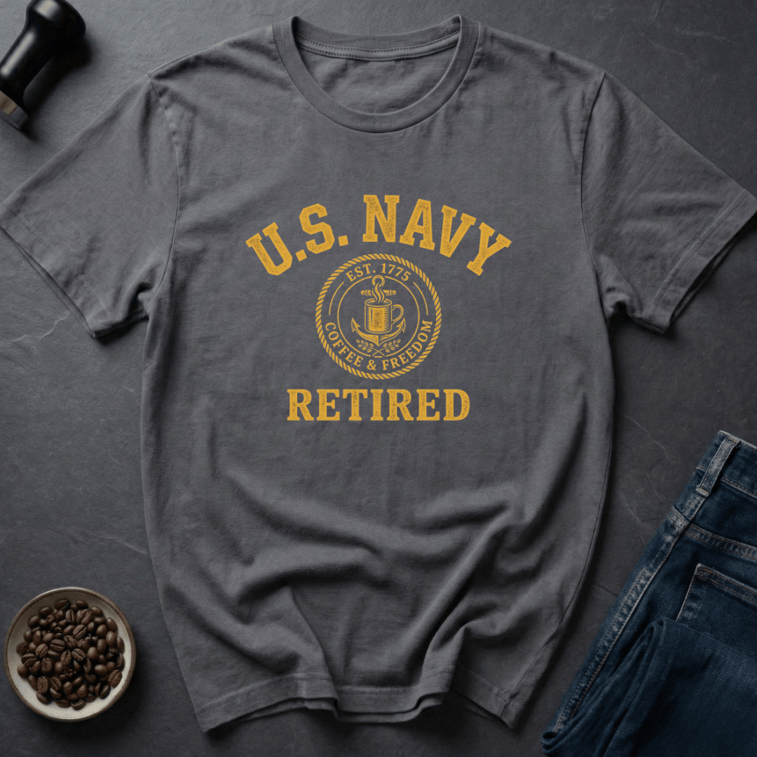 Coffee graphic Retired Roaster T-Shirt in Charcoal / S by Caffeine Dept