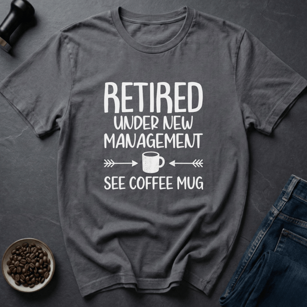 Coffee graphic Retirement Fuel T-Shirt in Charcoal / S by Caffeine Dept