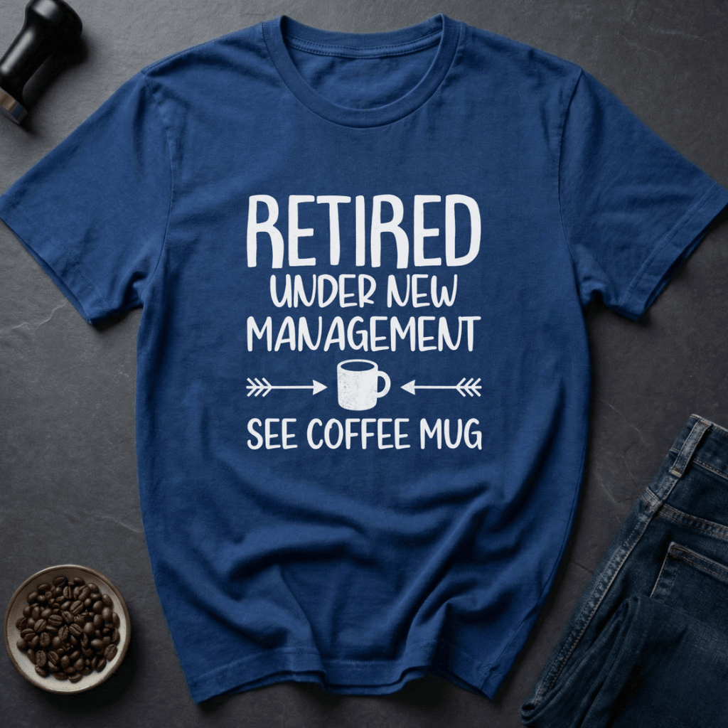 Coffee graphic Retirement Fuel T-Shirt in Royal / S by Caffeine Dept