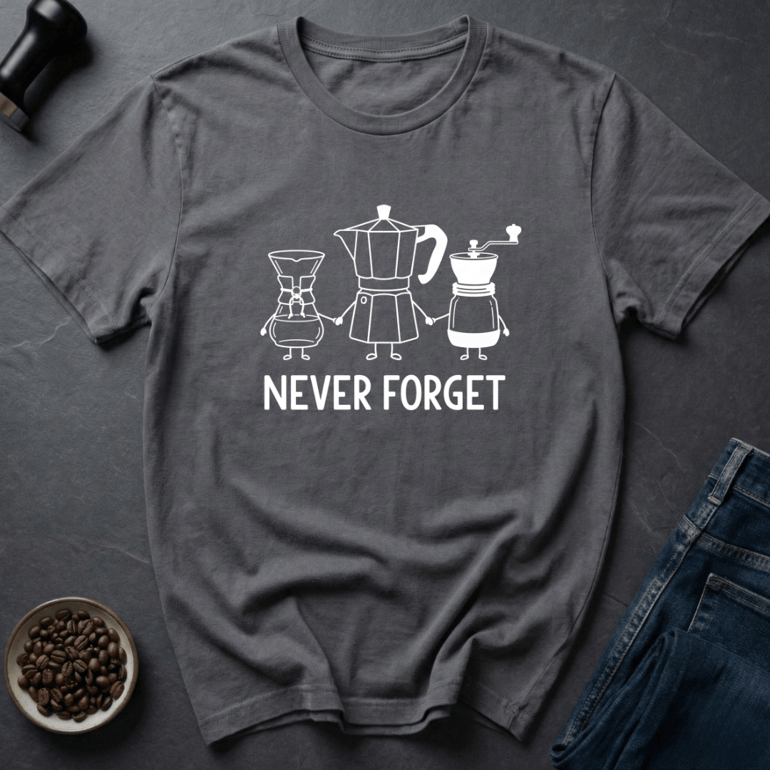 Coffee graphic Retro Brewer T-Shirt in Charcoal / S by Caffeine Dept