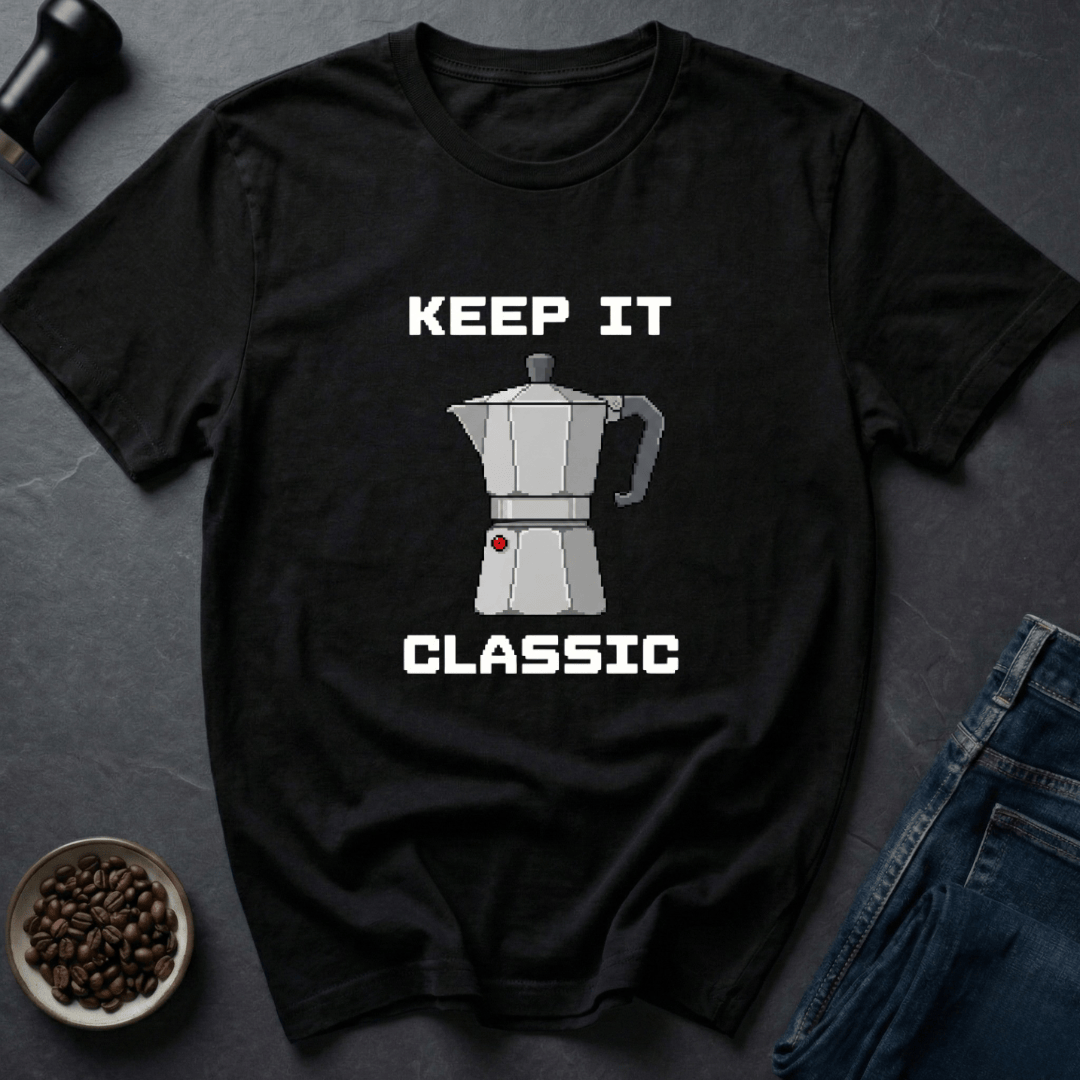 Coffee graphic Retro Espresso T-Shirt in Black / S by Caffeine Dept