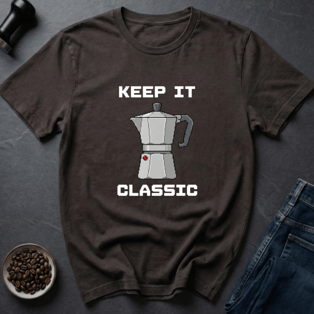Coffee graphic Retro Espresso T-Shirt in Dark Chocolate / S by Caffeine Dept