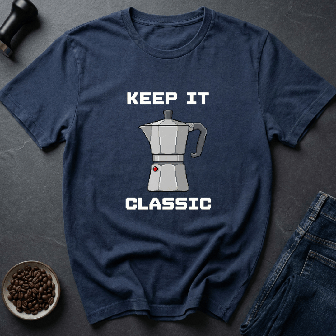 Coffee graphic Retro Espresso T-Shirt in Navy / S by Caffeine Dept