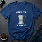 Coffee graphic Retro Espresso T-Shirt in Royal / S by Caffeine Dept