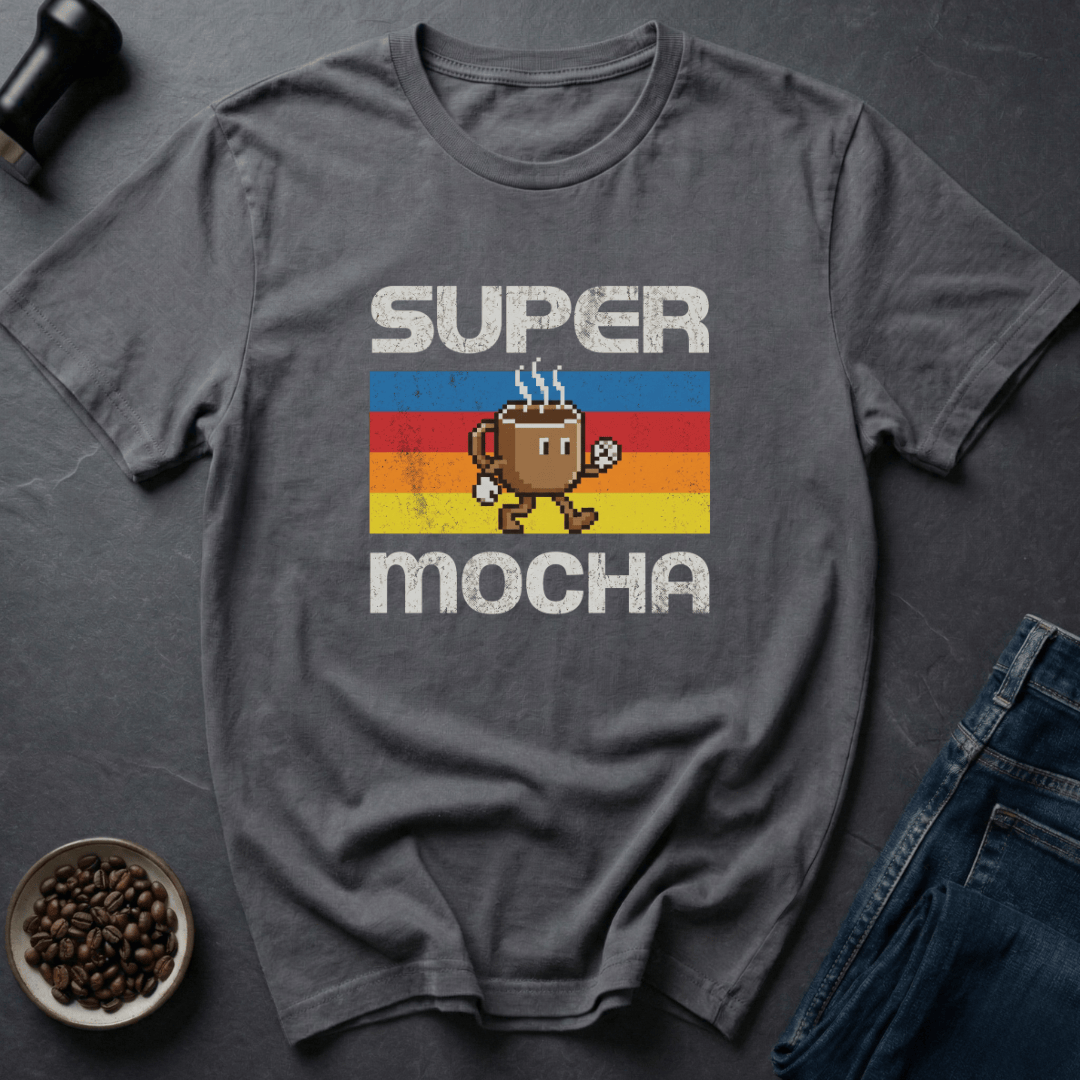 Coffee graphic Retro Mocha T-Shirt in Charcoal / S by Caffeine Dept