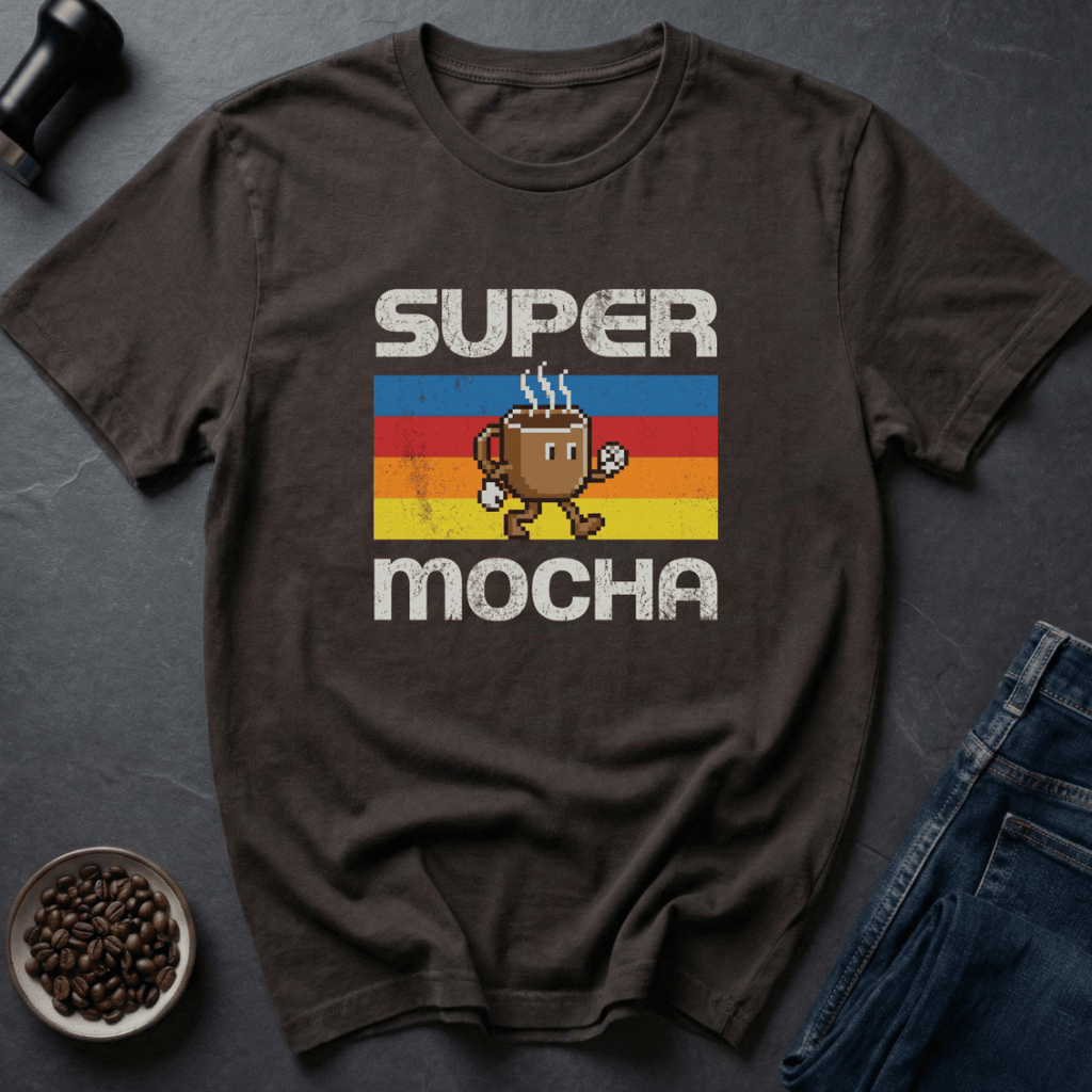 Coffee graphic Retro Mocha T-Shirt in Dark Chocolate / S by Caffeine Dept
