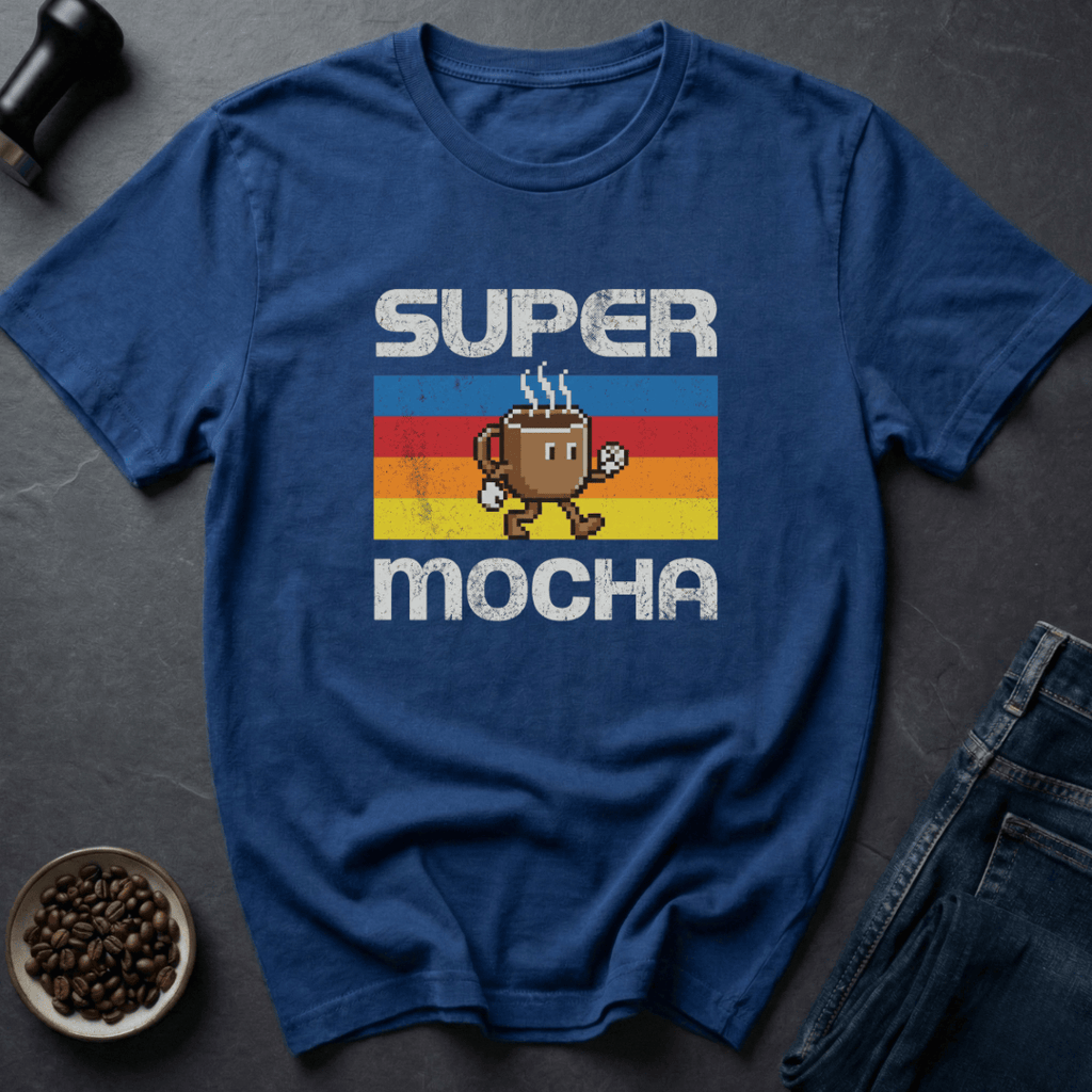 Coffee graphic Retro Mocha T-Shirt in Royal / S by Caffeine Dept