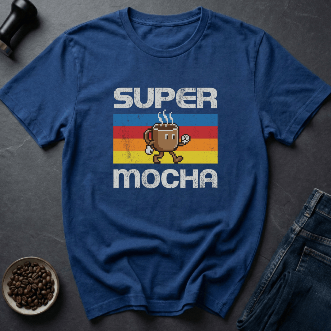 Coffee graphic Retro Mocha T-Shirt in Royal / S by Caffeine Dept
