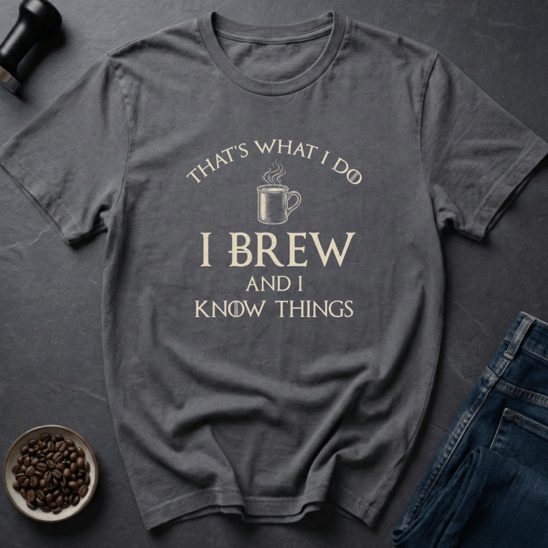 Coffee graphic Roast Genius T-Shirt in Charcoal / S by Caffeine Dept