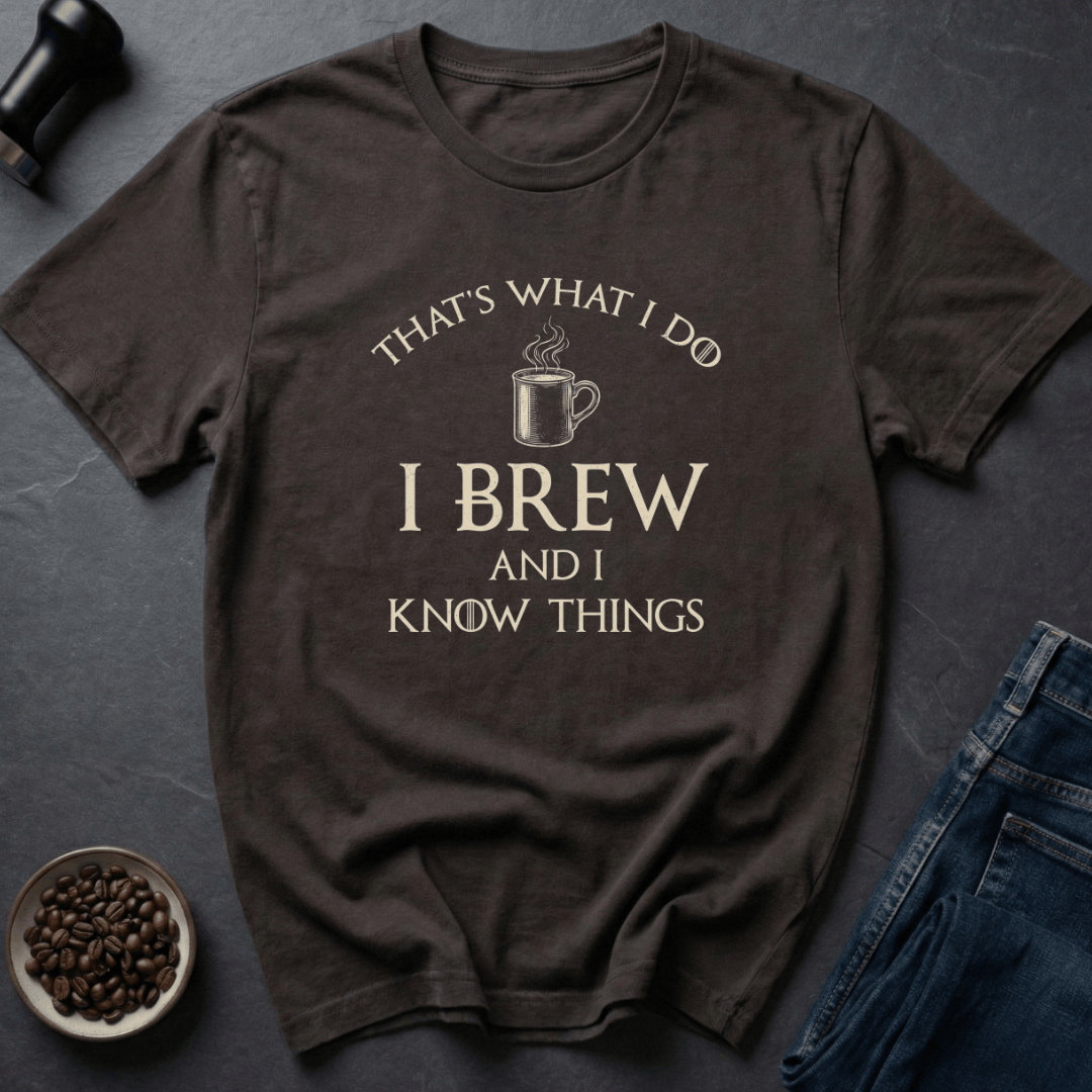 Coffee graphic Roast Genius T-Shirt in Dark Chocolate / S by Caffeine Dept