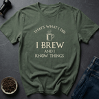 Coffee graphic Roast Genius T-Shirt in Military Green / S by Caffeine Dept