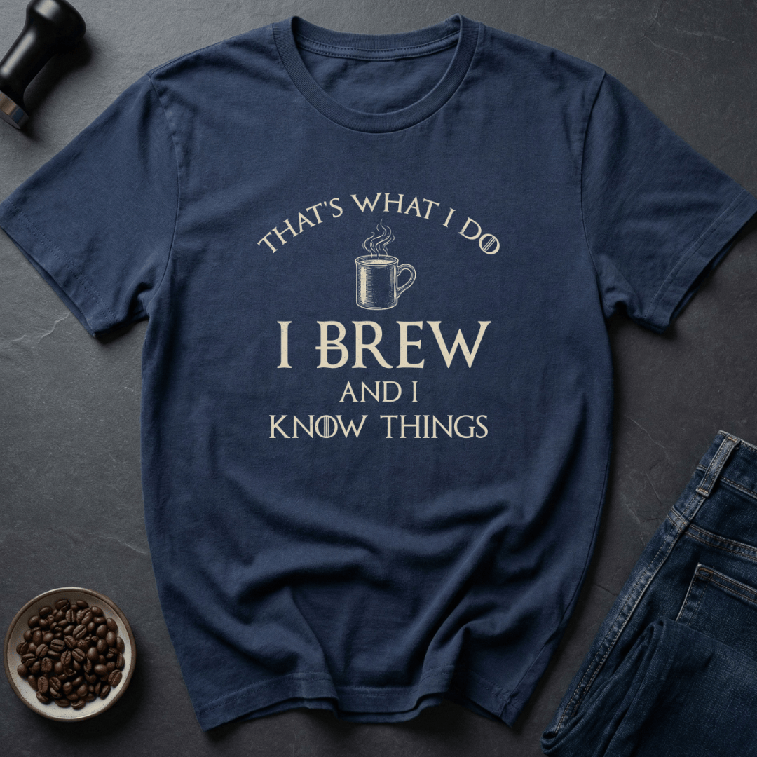 Coffee graphic Roast Genius T-Shirt in Navy / S by Caffeine Dept