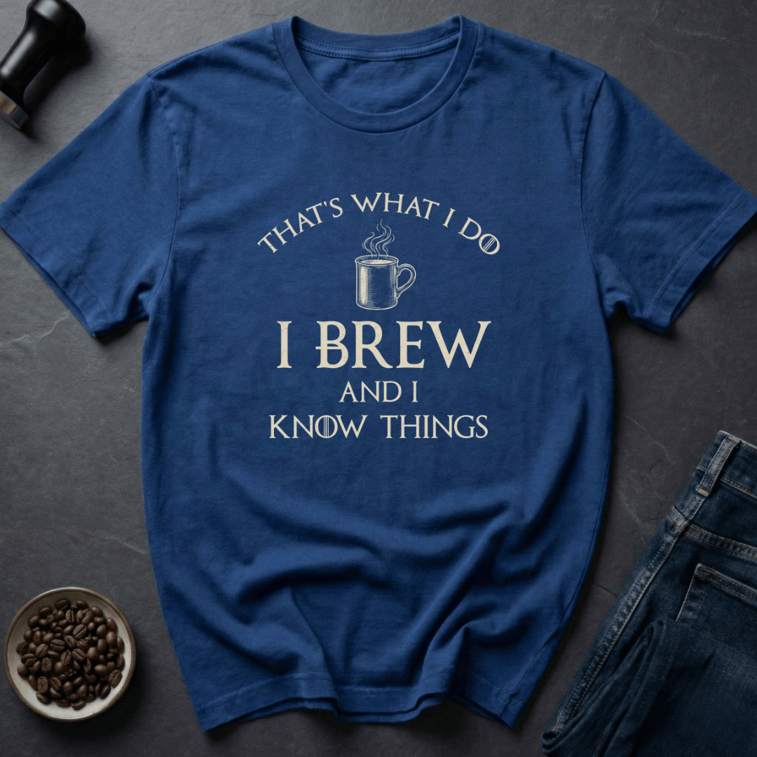 Coffee graphic Roast Genius T-Shirt in Royal / S by Caffeine Dept