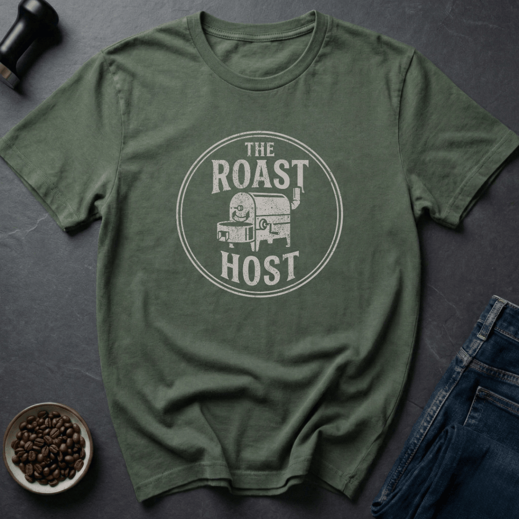 Coffee graphic Roast Master T-Shirt in Military Green / S by Caffeine Dept