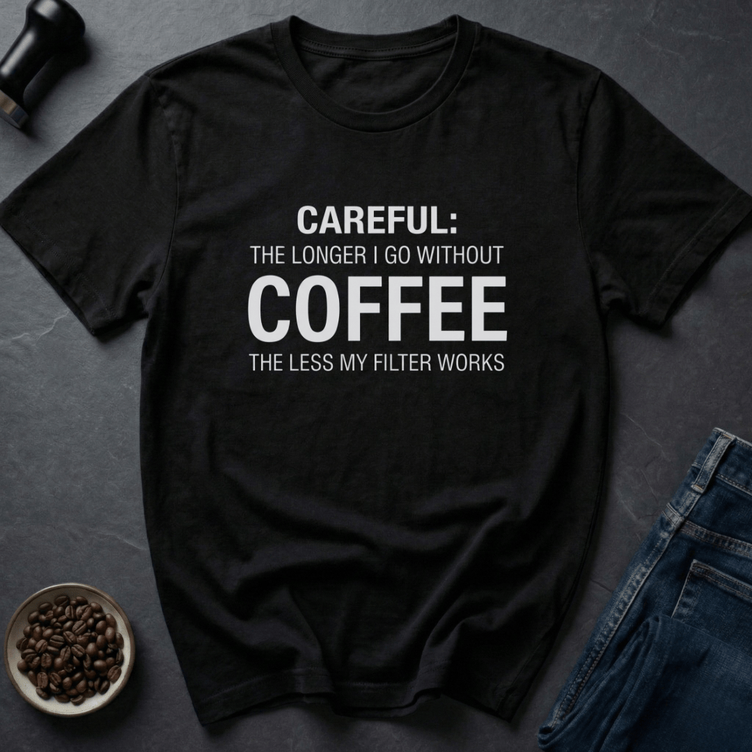 Coffee graphic Roast Warning T-Shirt in Black / S by Caffeine Dept