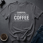 Coffee graphic Roast Warning T-Shirt in Charcoal / S by Caffeine Dept