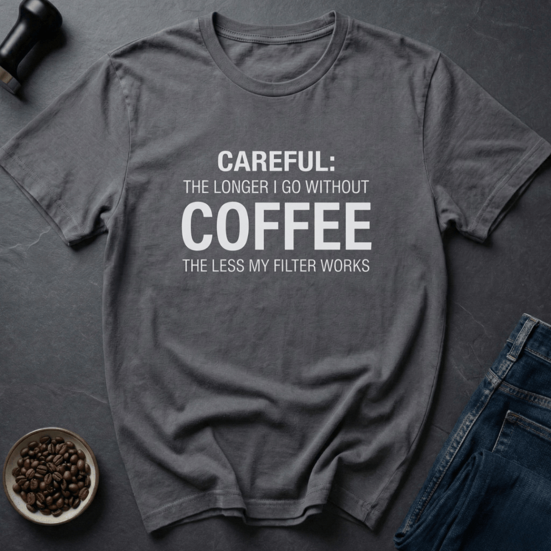 Coffee graphic Roast Warning T-Shirt in Charcoal / S by Caffeine Dept