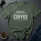 Coffee graphic Roast Warning T-Shirt in Military Green / S by Caffeine Dept
