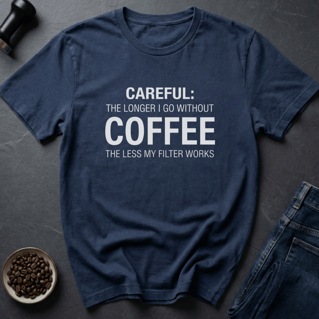 Coffee graphic Roast Warning T-Shirt in Navy / S by Caffeine Dept