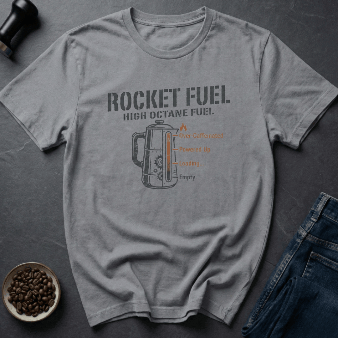 Coffee graphic Rocket Fuel T-Shirt in White / S by Caffeine Dept
