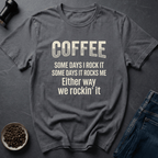 Coffee graphic Rocking Coffee T-Shirt in Charcoal / S by Caffeine Dept