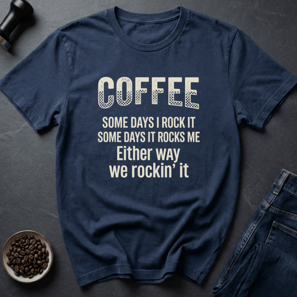 Coffee graphic Rocking Coffee T-Shirt in Charcoal / S by Caffeine Dept