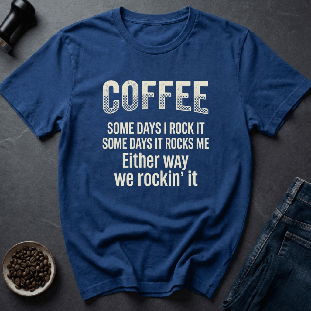 Coffee graphic Rocking Coffee T-Shirt in Charcoal / S by Caffeine Dept