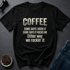 Coffee graphic Rocking Coffee T-Shirt in Charcoal / S by Caffeine Dept
