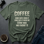 Coffee graphic Rocking Coffee T-Shirt in Charcoal / S by Caffeine Dept