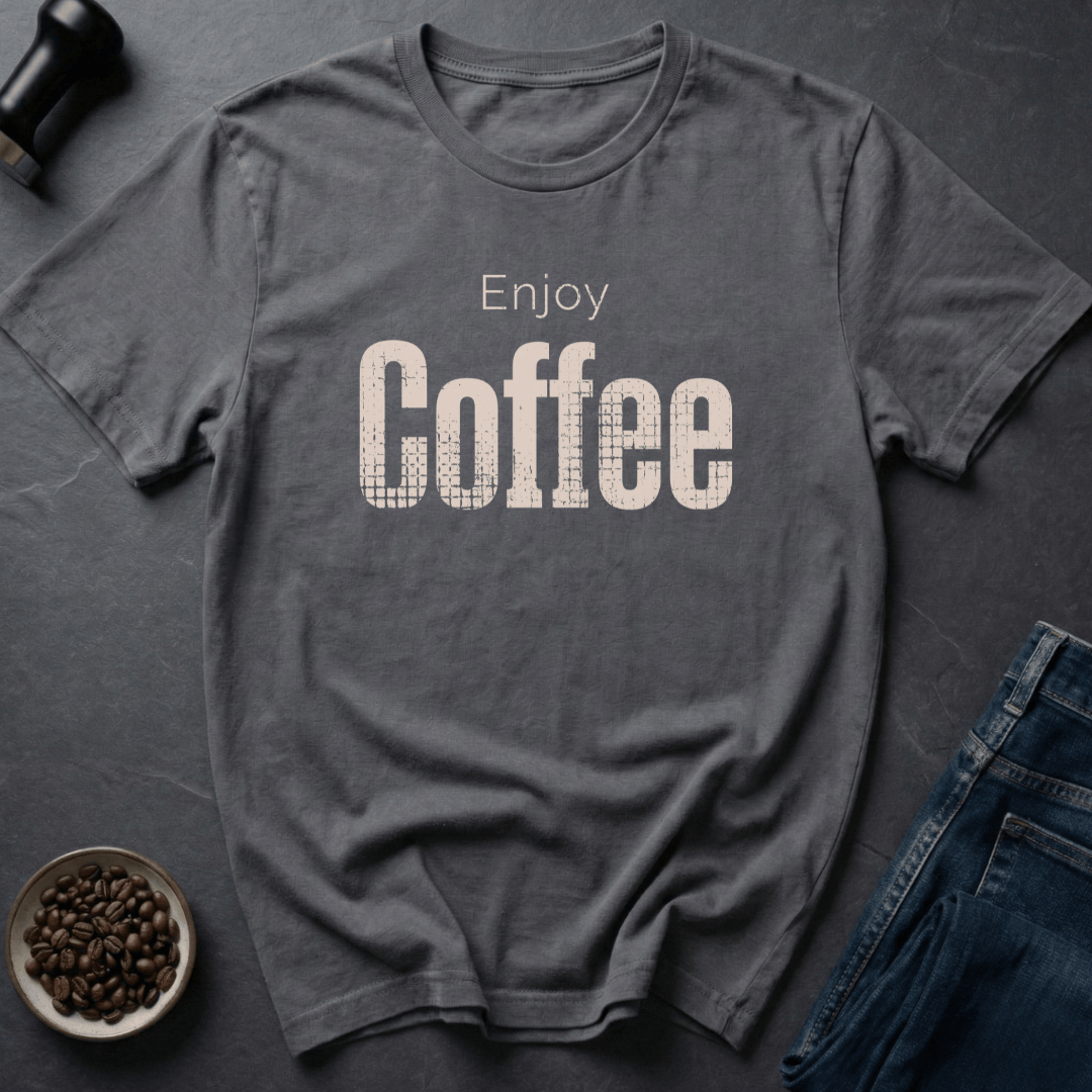 Coffee graphic Rough Bean T-Shirt in Charcoal / S by Caffeine Dept