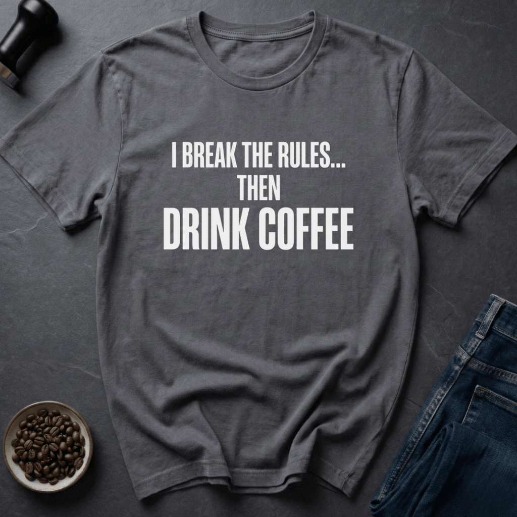 Coffee graphic Rule Breaker T-Shirt in Black / S by Caffeine Dept