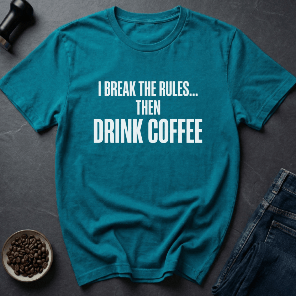 Coffee graphic Rule Breaker T-Shirt in Black / S by Caffeine Dept