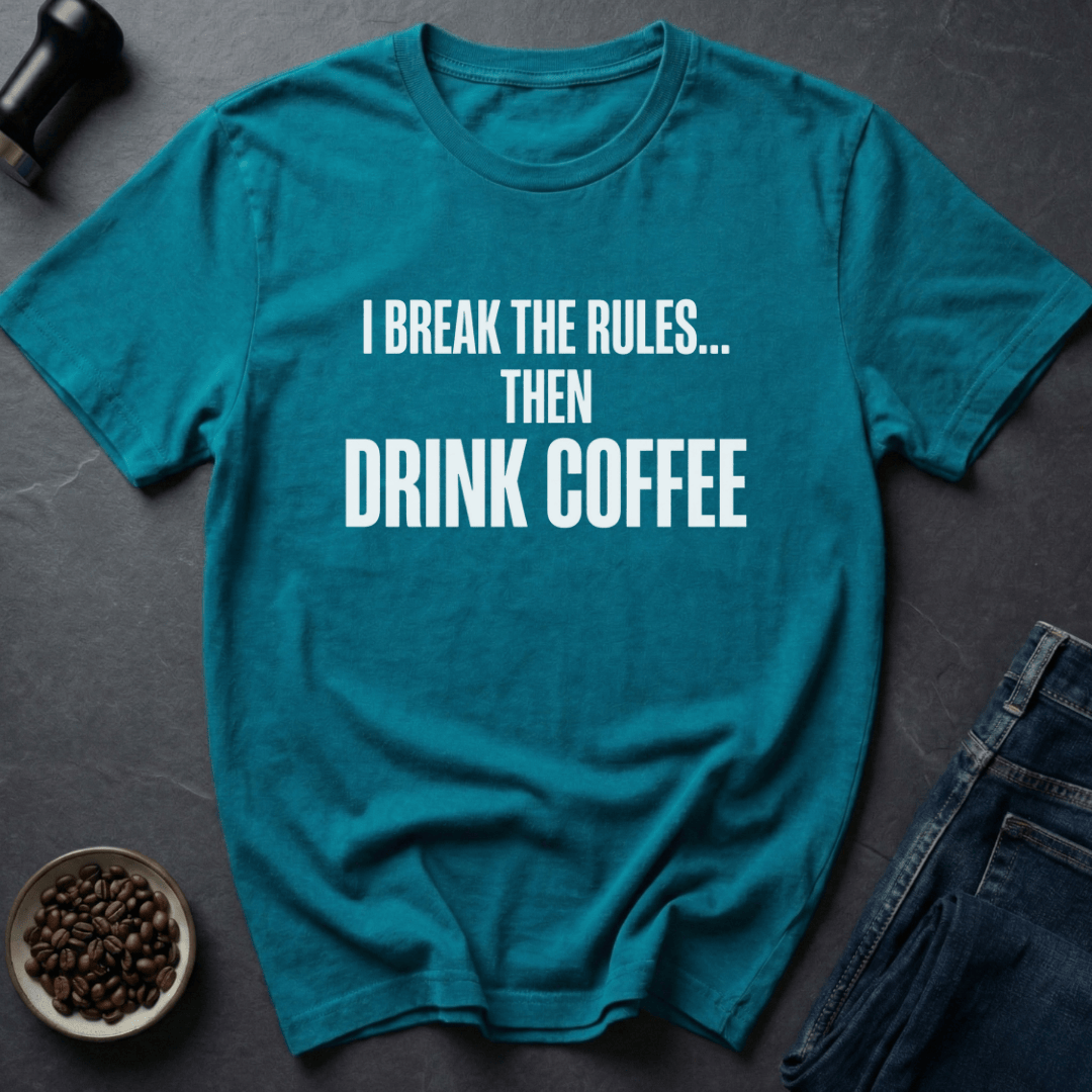 Coffee graphic Rule Breaker T-Shirt in Black / S by Caffeine Dept