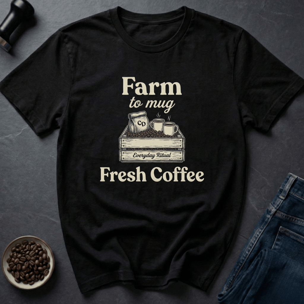 Coffee graphic Rustic Roast T-Shirt in Black / S by Caffeine Dept