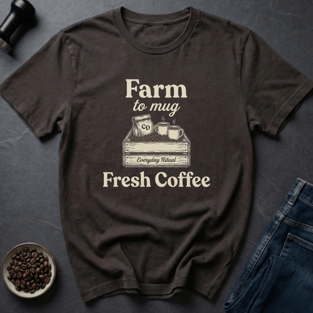 Coffee graphic Rustic Roast T-Shirt in Dark Chocolate / S by Caffeine Dept