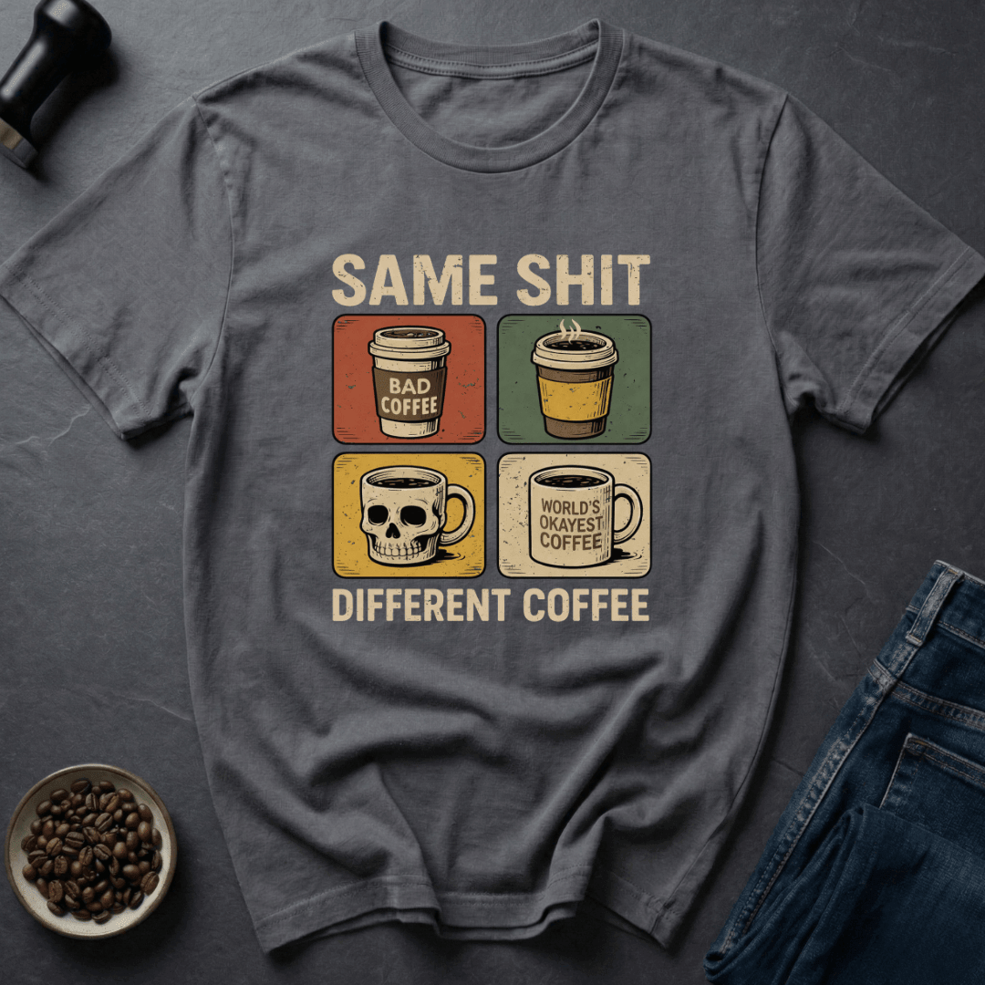 Coffee graphic Same Coffee T-Shirt in Military Green / S by Caffeine Dept