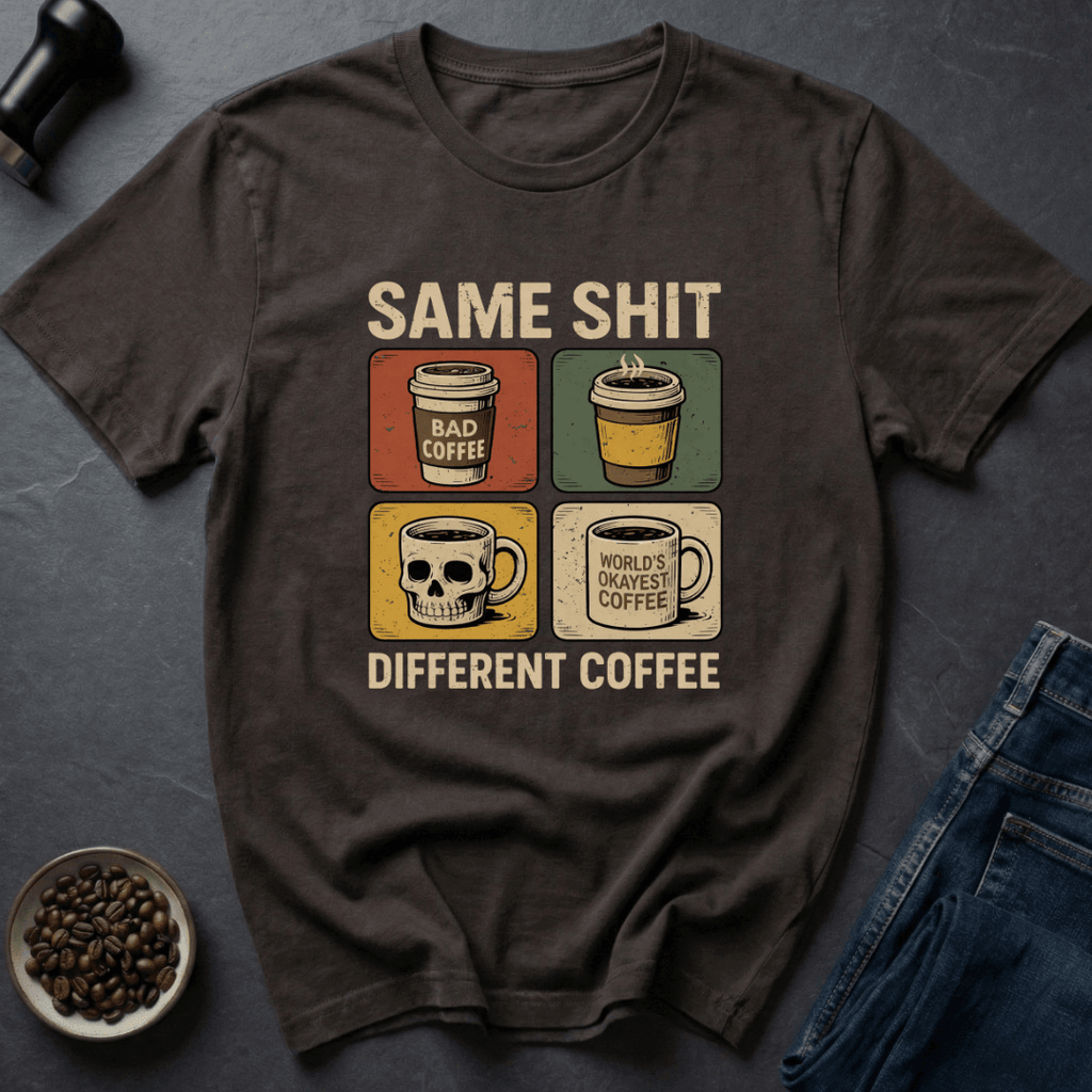 Coffee graphic Same Coffee T-Shirt in Military Green / S by Caffeine Dept